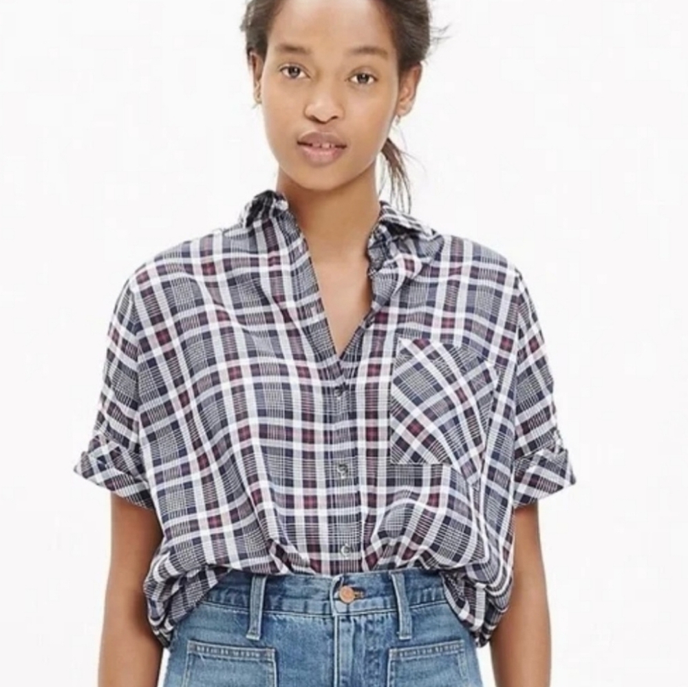 Madewell Plaid Courier Dekalb Button Down Shirt Blouse